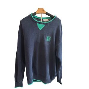 Vintage Oldsmobile Scramble LaMode Mens Large Navy Blue Cotton Golf Sweater L